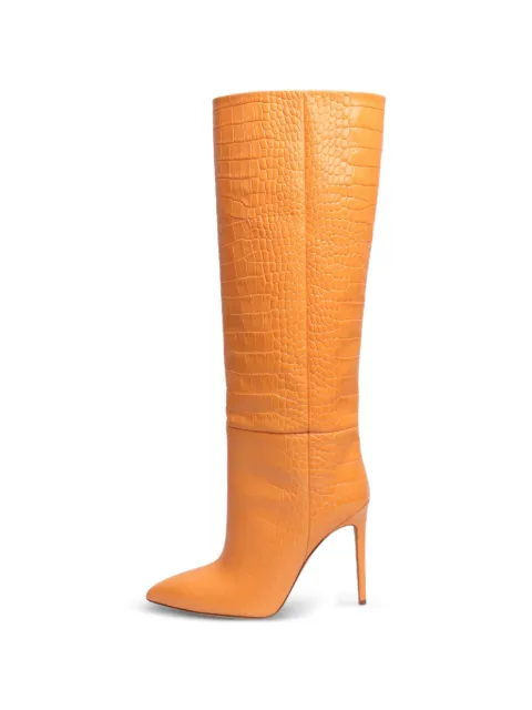 Paris Texas knee-high boots Orange ORANGEREPTILEEFFECTKNEEHIGHLEATHERBOOTS