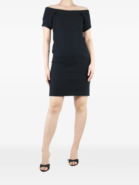 Jil Sander Pre-Owned off-shoulder short-sleeve midi dress Black BLACKWIDENECKDRESS