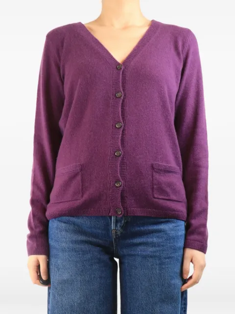 Loro Piana Pre-Owned pocket-detail cardigan Purple PURPLECASHMEREPOCKETCARDIGAN