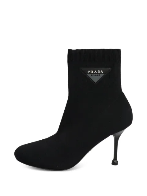 Prada Pre-Owned logo sock ankle boots Black BLACKSOCKBOOTSEU405