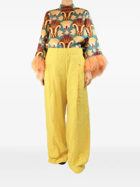 Dries Van Noten Pre-Owned crinkled trousers Yellow YELLOWCRINKLEDTROUSERS