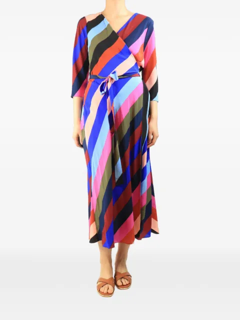 Diane Von Furstenberg Vintage V-neck midi dress Blue MULTICOLOURCHEVRONWRAPDRESS