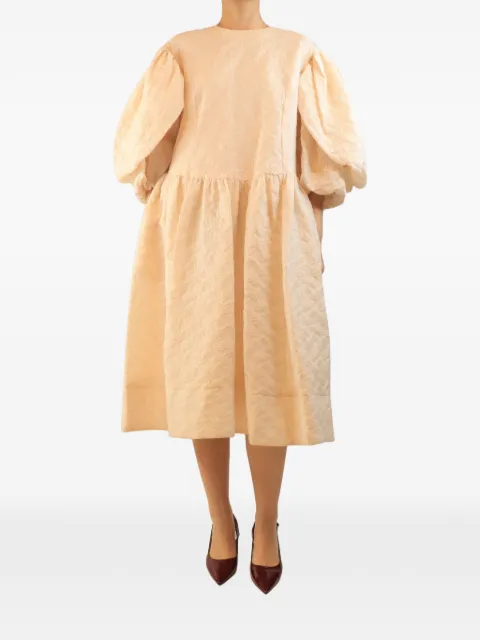 Simone Rocha oversized puff-sleeve midi dress Neutrals POWDERPINKOVERSIZEDDRESS