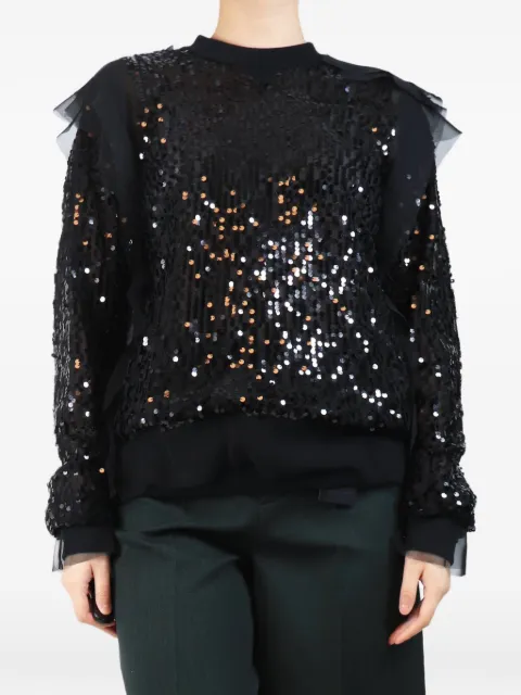 sacai ruffled blouse Black BLACKSEQUINBLOUSE