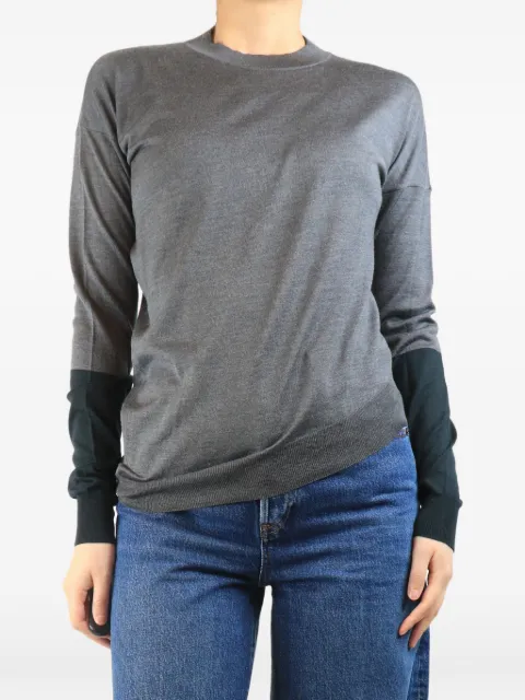 Stella McCartney Pre-Owned colour-block long-sleeve top Grey GREYWOOLBLENDSWEATER