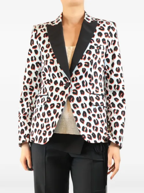 Veronica Beard single-breasted leopard-print cotton blazer Blue BLUELEOPARDPRINTBLAZER