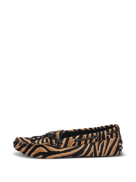 Tod's Vintage Gommino tiger-print loafers Black BROWNTIGERPRINTPONYHAIRGOMMINOLOAFERS