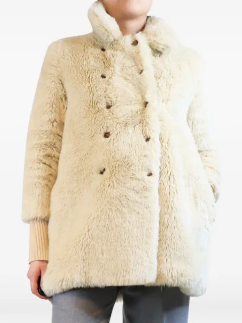 Charles Anastase Vintage Colette faux-fur double-breasted coat Neutrals CREAMCOLETTEFAUXFURCOAT