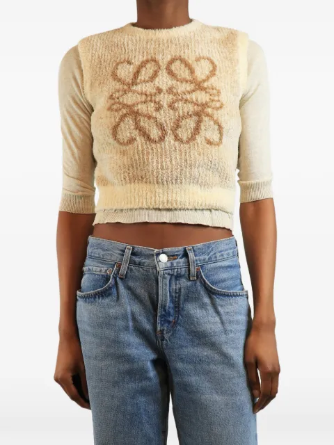 Loewe Pre-Owned Anagram sweater top Neutrals NEUTRALANAGRAMJUMPERVEST