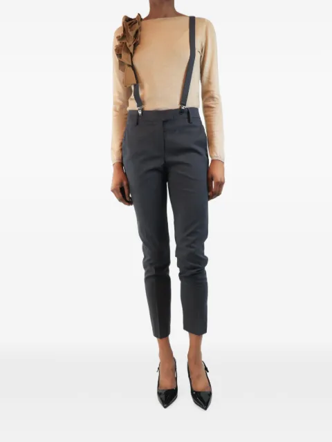 Brunello Cucinelli Vintage cropped trousers Grey DARKGREYWOOLTROUSERSWITHSUSPENDERS