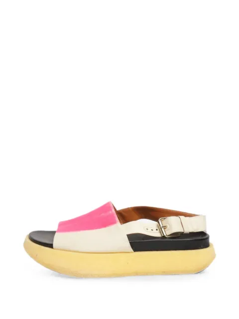 Marni Pre-Owned Fussbett brushstroke-print sandals Neutrals CREAMANDPINKFUSSBETTBRUSHSTROKESSANDALS