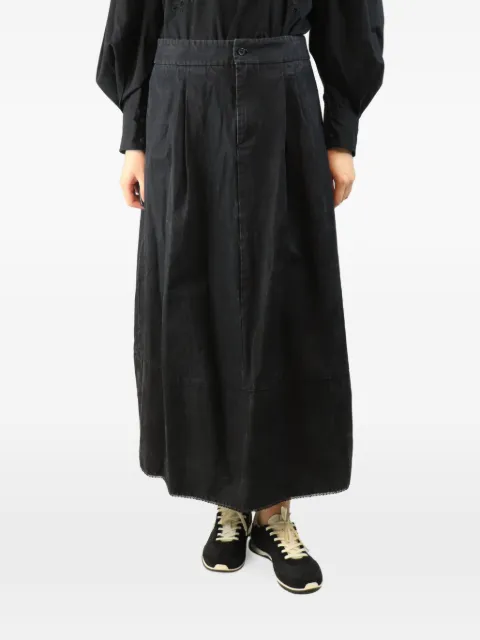 Apuntob pleated maxi skirt Black WASHEDBLACKMIDISKIRT