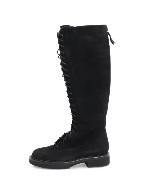 KHAITE Pre-Owned lace-up suede knee-high boots Black BLACKSUEDELACEUPBOOTS