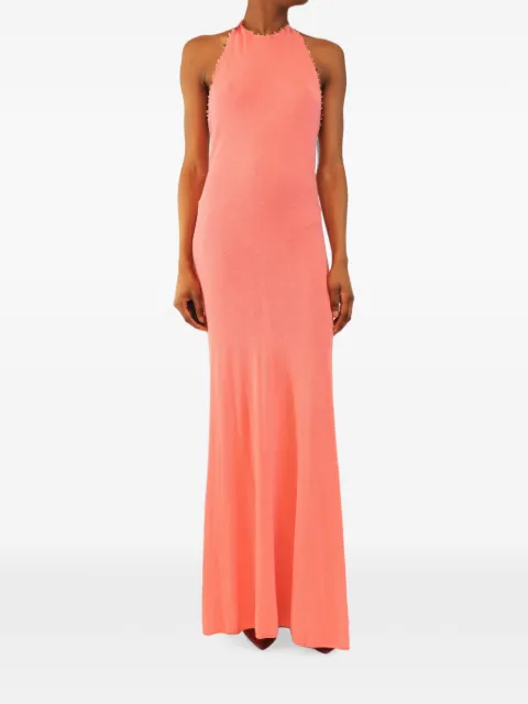 Christopher Esber beaded maxi dress Pink PINKBEACHQUARTZHALTERDRESS