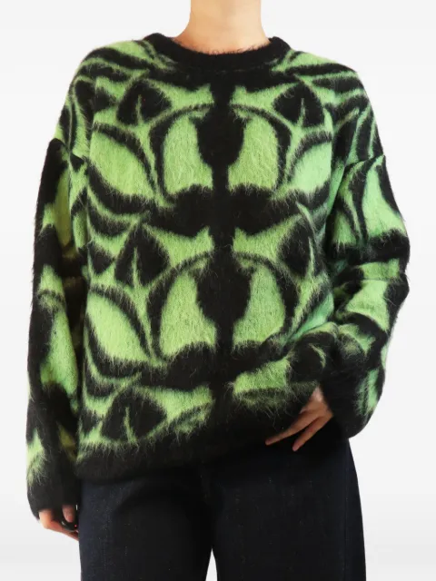 La DoubleJ Camden patterned sweater Green GREENCAMDENMOHAIRJUMPER