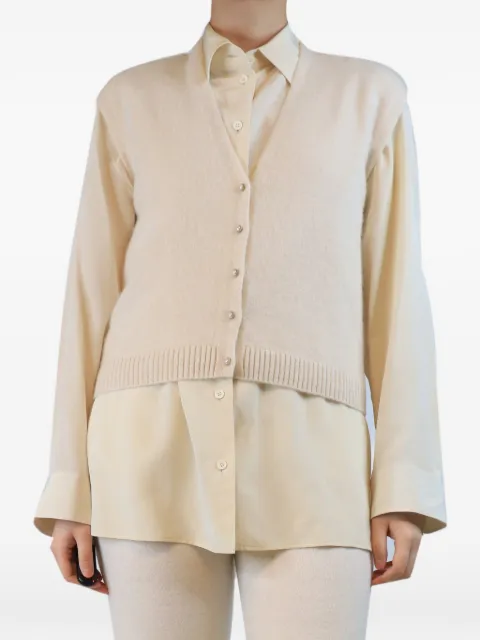 ME+EM button-down knit vest Neutrals CREAMCASHMEREBUTTONDOWNKNITVEST
