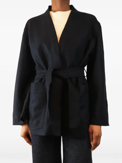 Soeur Balme belted coat Blue NAVYBALMECOAT