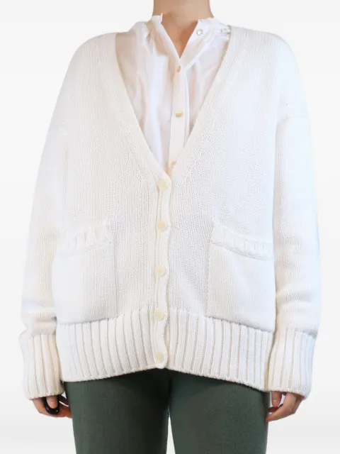 Another Tomorrow oversized v-neck cardigan White WHITEOVERSIZEDCARDIGAN