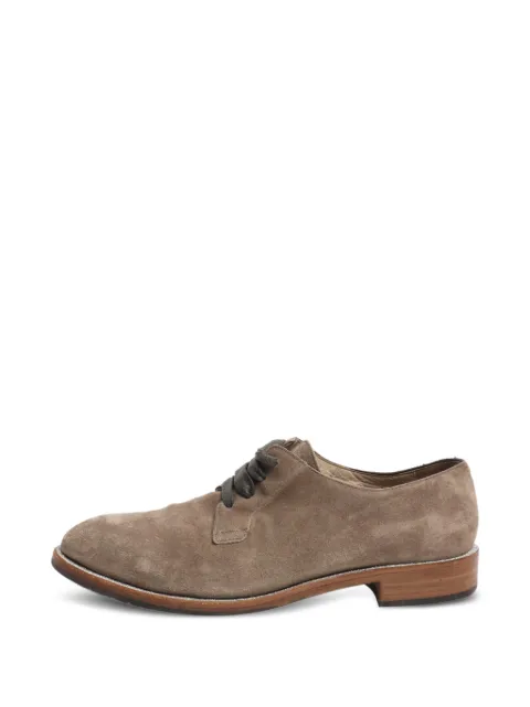 Brunello Cucinelli Vintage sparkly-trim lace-up Derby shoes Neutrals TAUPESUEDELACEUPSHOES