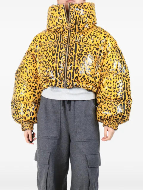 Dolce & Gabbana Pre-Owned leopard-print cropped puffer jacket Yellow YELLOWLEOPARDPRINTCROPPEDPUFFERJACKET