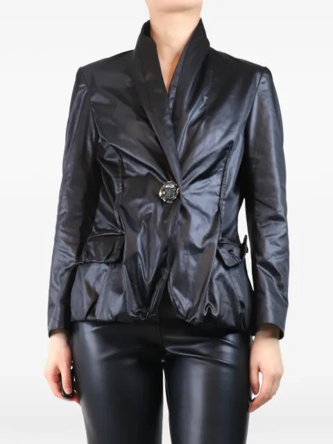 Lanvin Pre-Owned embellished-button blazer Black BLACKCOATEDBLAZER