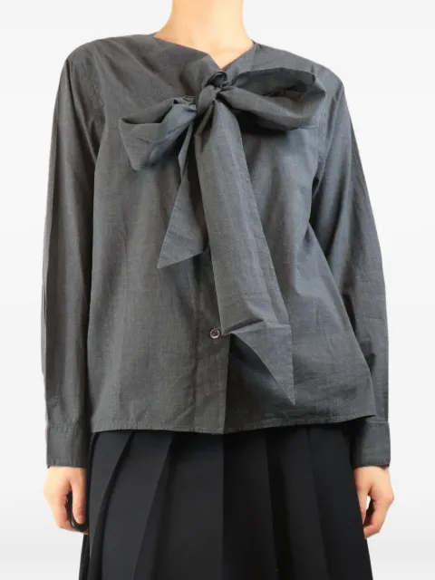 Margaret Howell neck-tie shirt Grey DARKGREYCOTTONNECKTIESHIRT