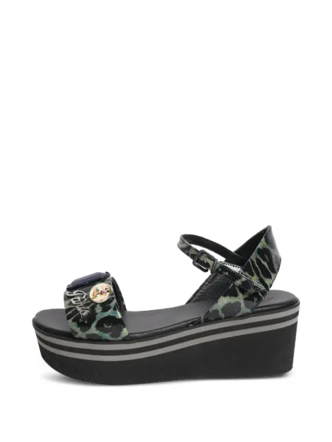 Robert Clergerie bejewelled platform sandals Green BLACKBEJEWELEDPLATFORMSANDALS