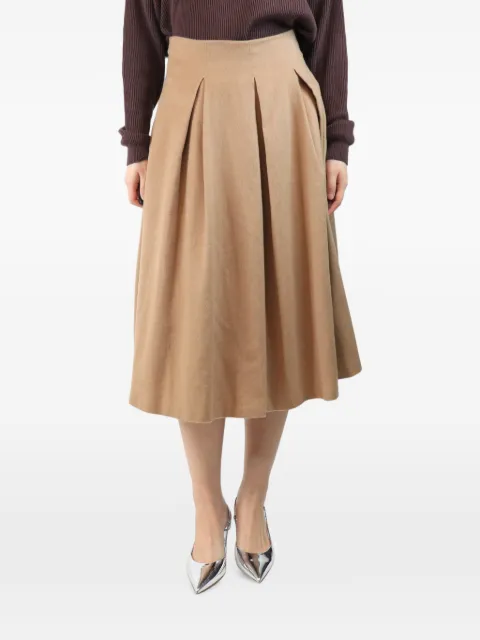 Max Mara pleated midi skirt Neutrals BEIGEPLEATEDCAMELWOOLSKIRT
