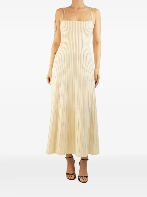 Casasola Carlotta ribbed midi dress Neutrals IVORYCARLOTTARIBBEDMIDIDRESS