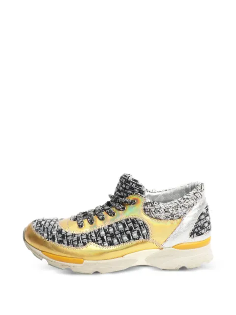 CHANEL Pre-Owned tweed sneakers Gold TWEEDLUREXTRAINERS