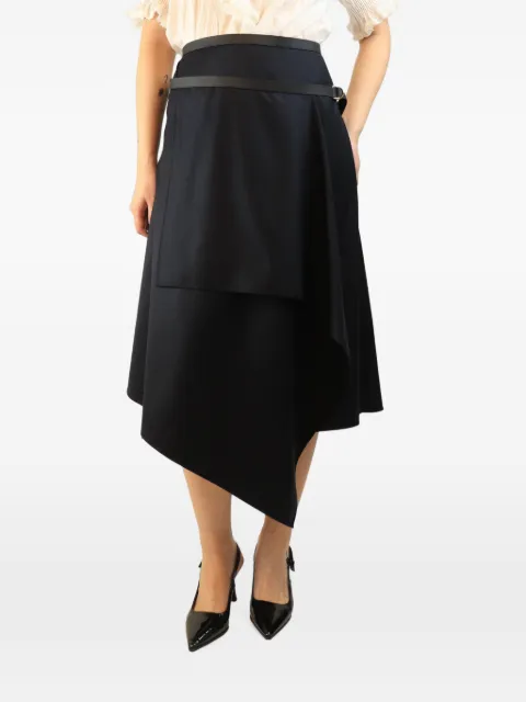 Fendi Pre-Owned draped asymmetric midi skirt Blue NAVYDRAPEDASYMMETRICSKIRT