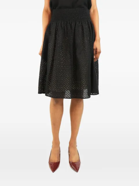 Prada Pre-Owned broderie anglaise midi skirt Black BROWNBRODERIEANGLAISEMIDISKIRT