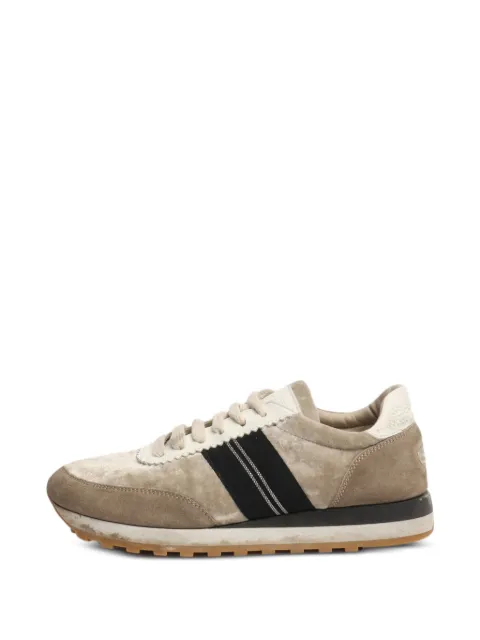 Brunello Cucinelli Vintage suede sneakers Neutrals TAUPEVELVETANDSUEDETRAINERS