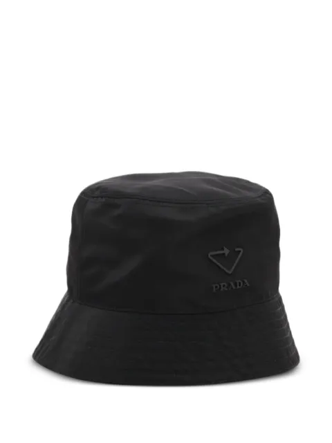 Prada Pre-Owned logo-patch bucket hat Black BLACKRENYLONBUCKETHAT