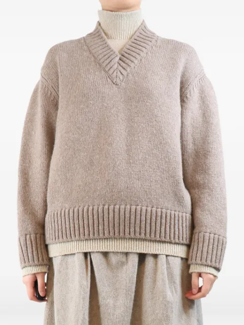 Bottega Veneta Pre-Owned V-neck sweater Brown BROWNCHUNKYWOOLJUMPER