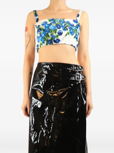 Emilia Wickstead floral-print crop top White BLUEFLORALCROPTOP