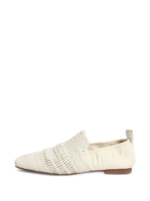Celine Pre-Owned woven leather flat shoes Neutrals WHITEWOVENLEATHERFLATSHOES