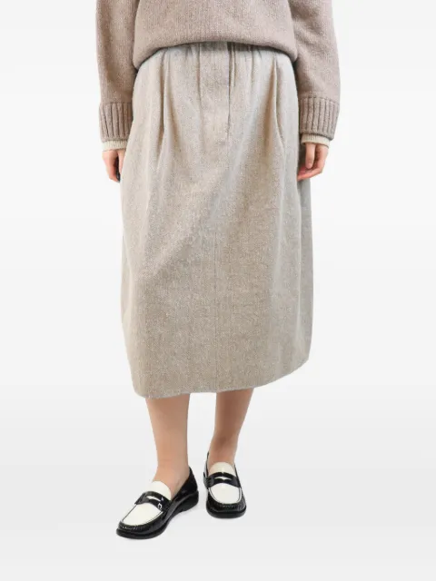 Boboutic pleated midi skirt Neutrals NEUTRALFLAXBLENDMIDISKIRT