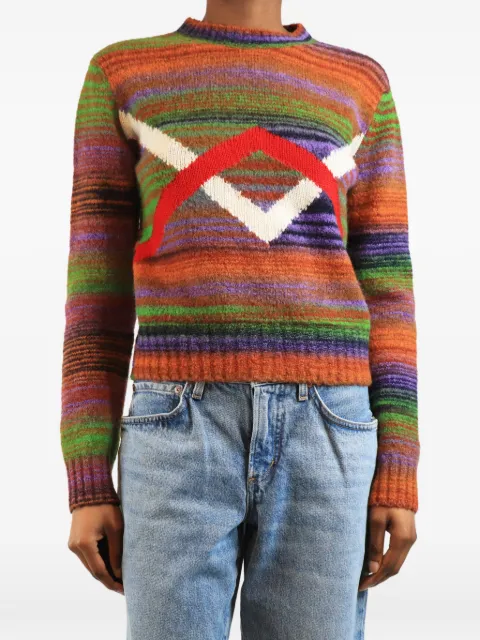 Loewe Pre-Owned striped intarsia sweater Orange MULTICOLOURSTRIPEDJUMPER