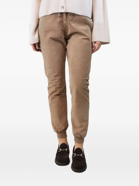 JOSEPH drawstring-fastening suede trousers Neutrals BROWNSUEDEJOGGERS