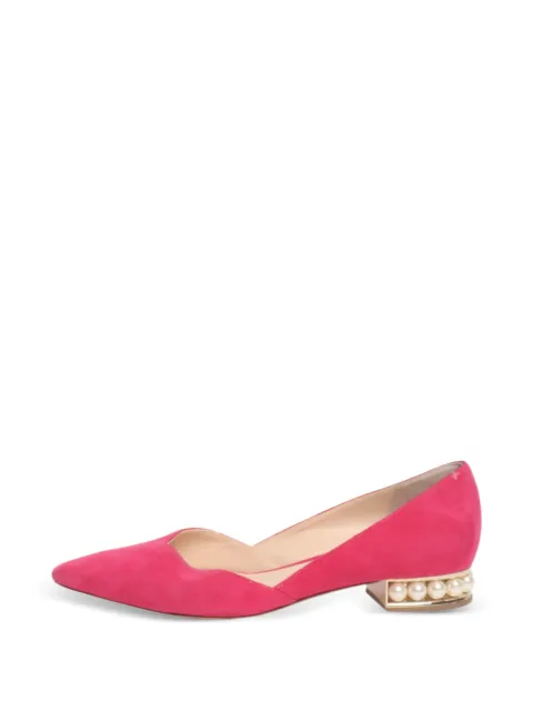 Nicholas Kirkwood pearl-embellished pointed-toe ballet flats Pink PINKSUEDEPOINTEDTOEFLATS