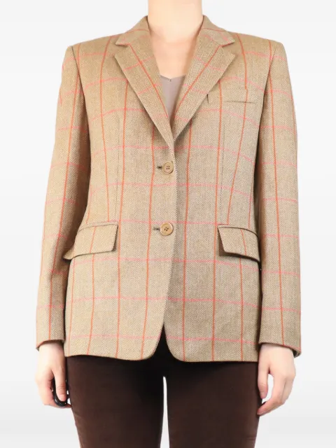 Max Mara herringbone check-print blazer Neutrals BROWNWOOLBLAZER