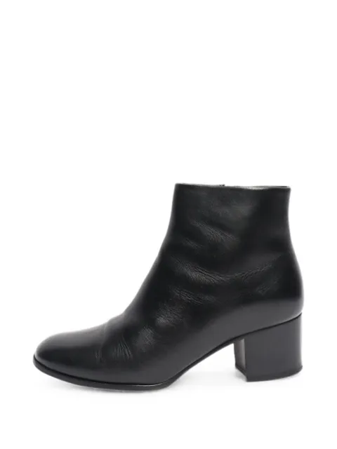 CHANEL Pre-Owned CC interlocking ankle boots Black BLACKLEATHERANKLEBOOTS