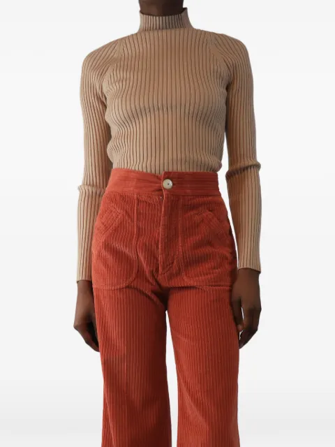 alice + olivia ribbed-knit top Neutrals NEUTRALRIBBEDKNITTOP