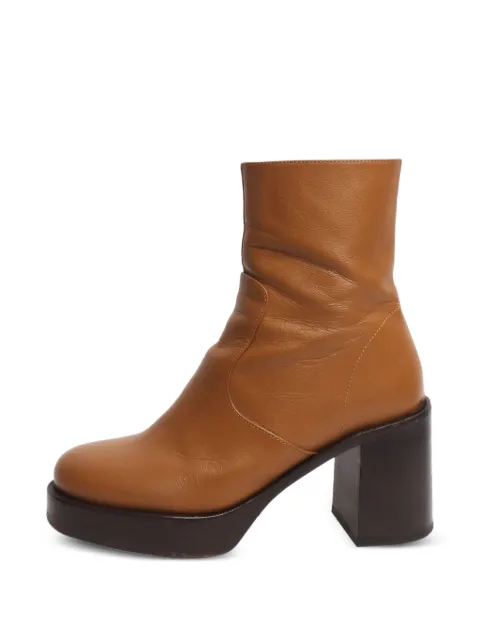 Simon Miller platform block-heel ankle boots Brown BROWNLEATHERBOOTS