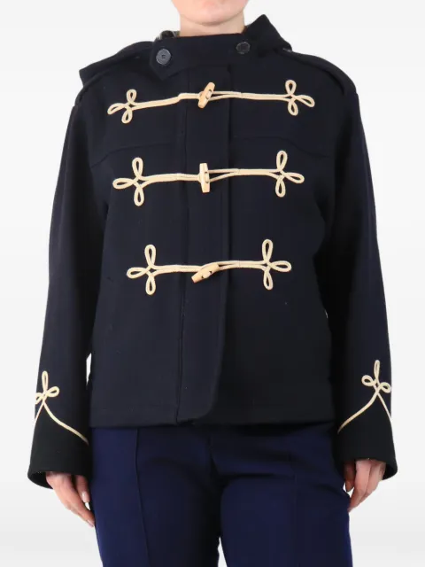 The Kooples toggle-fastening single-breasted coat Blue NAVYHOODEDDUFFLEPEACOAT
