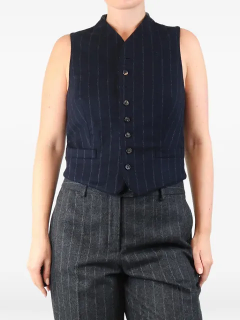 Zanini pinstripe-print wool waistcoat Blue NAVYBLUEWOOLPINSTRIPEWAISTCOAT