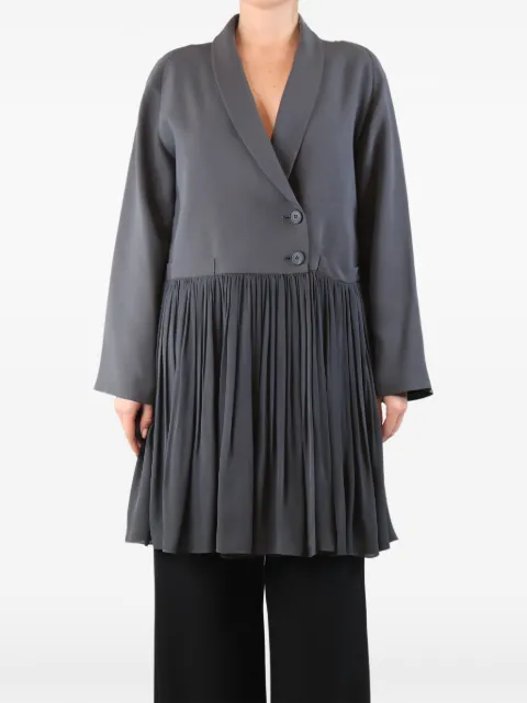 Nanette Lepore pleated longline coat Grey DARKGREYPLEATEDLONGLINEJACKET
