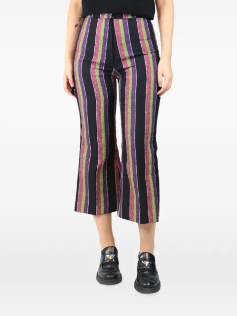 Duro Olowu Vintage striped cropped trousers Black BLACKSTRIPEDCLOQUETROUSERS