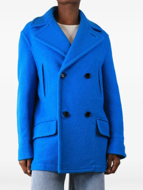 Marni Pre-Owned notch-lapel double-breasted coat Blue BLUEDOUBLEBREASTEDWOOLPEACOAT